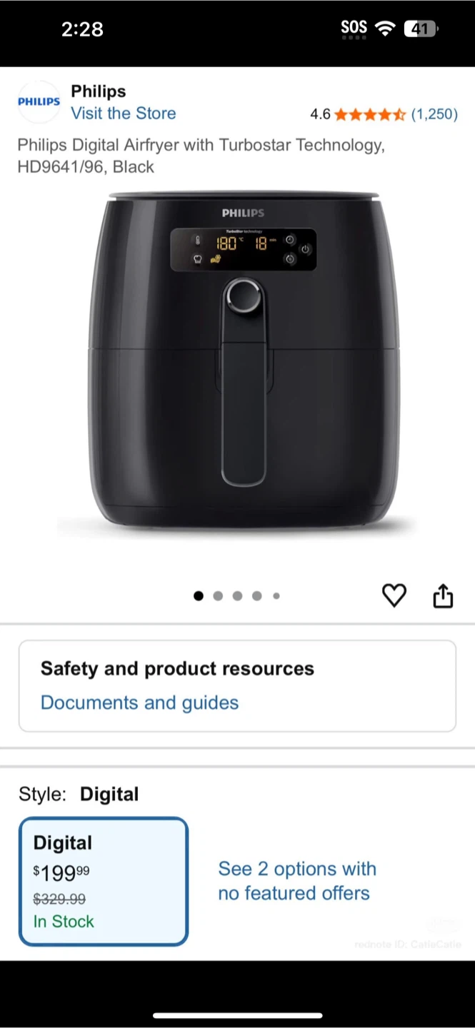 RSP 199$ Philips Digital Airfryer with Turbostar