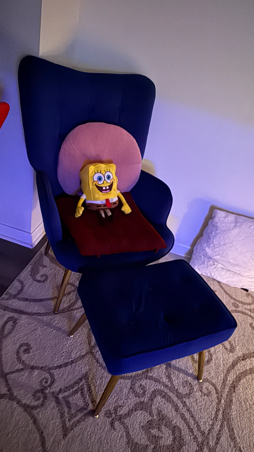 Velvet Armchair and Ottoman Set - photo 3