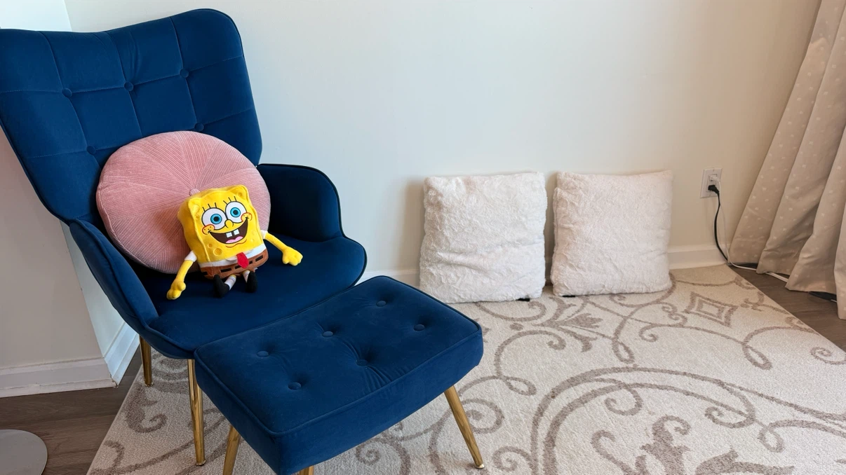 Velvet Armchair and Ottoman Set - photo 4