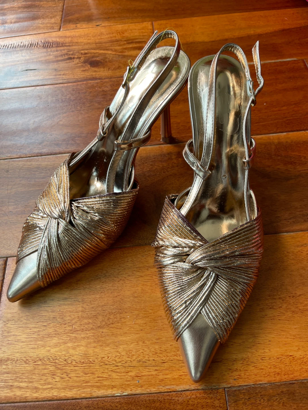 Gold Metallic Slingback Heels