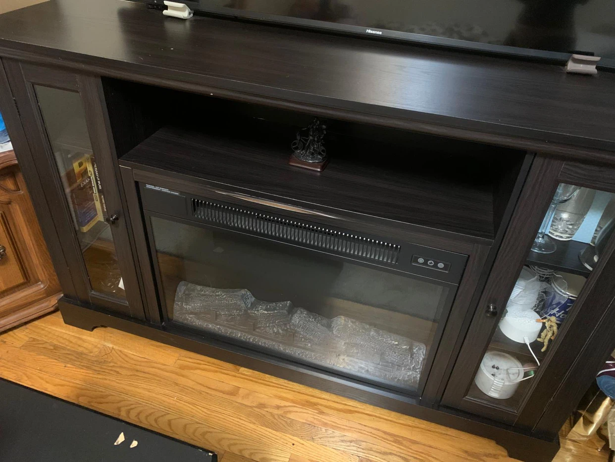 Entertainment Centre with Electric Fireplace Heater - photo 2