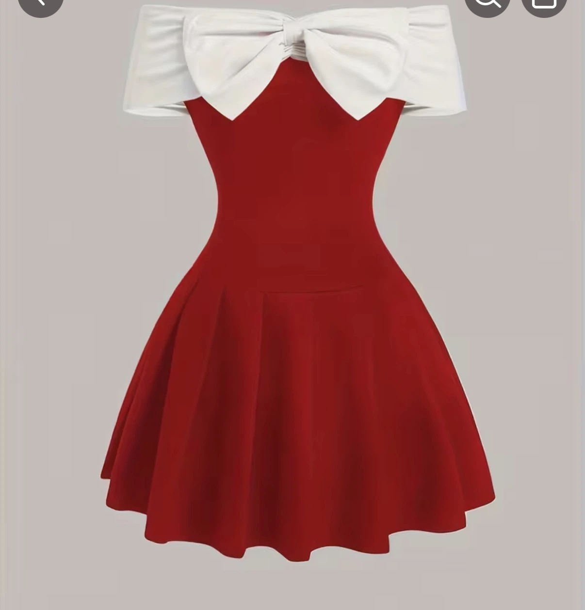 Women's Off-the-Shoulder Red Dress with Bow