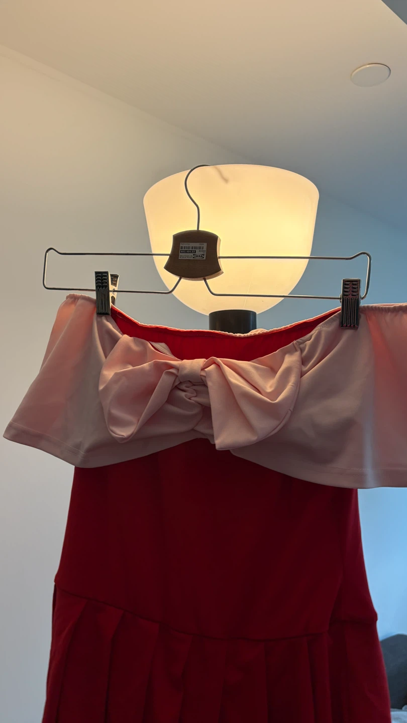 Women's Off-the-Shoulder Red Dress with Bow - photo 3