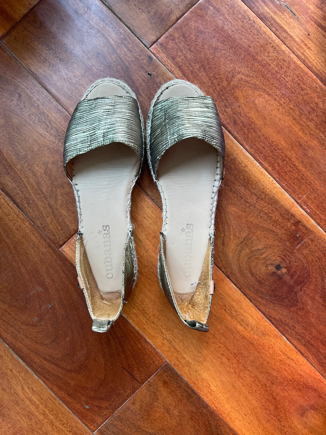 Cubanas Gold Espadrille Sandals