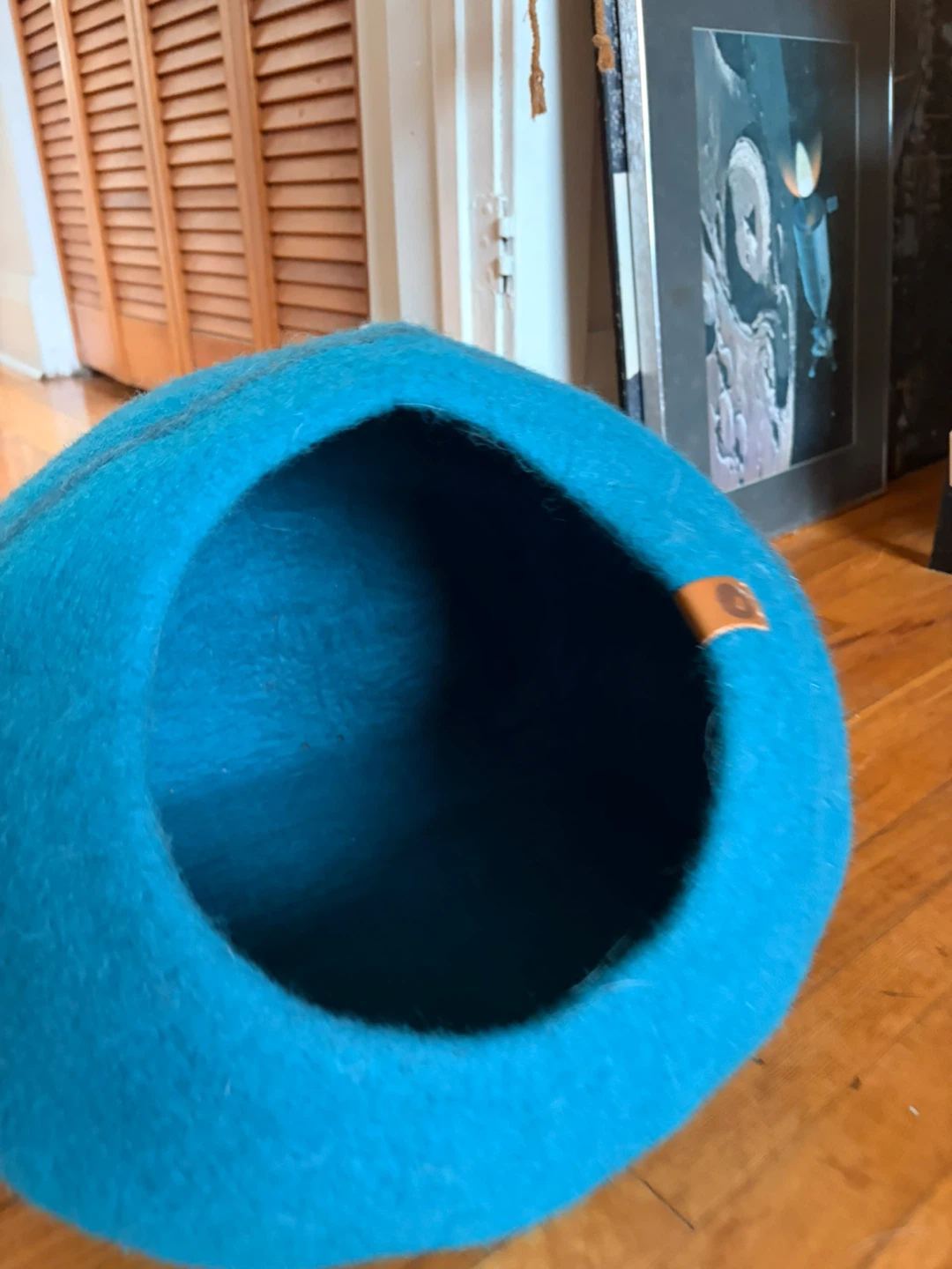 Blue Felt Cat Cave Bed - photo 2