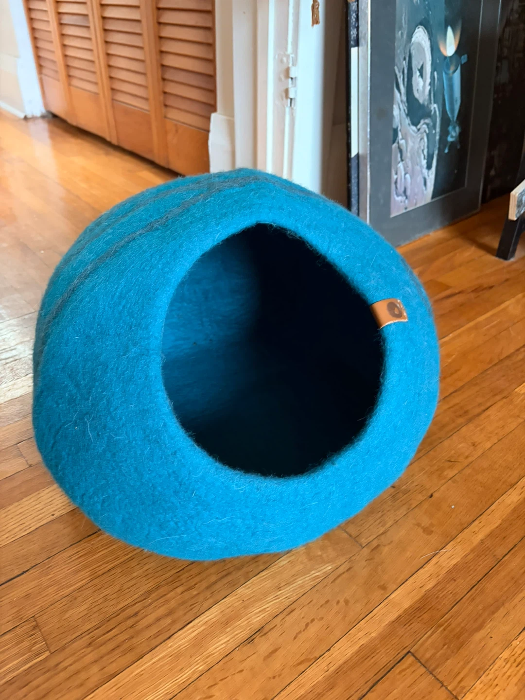 Blue Felt Cat Cave Bed - photo 3