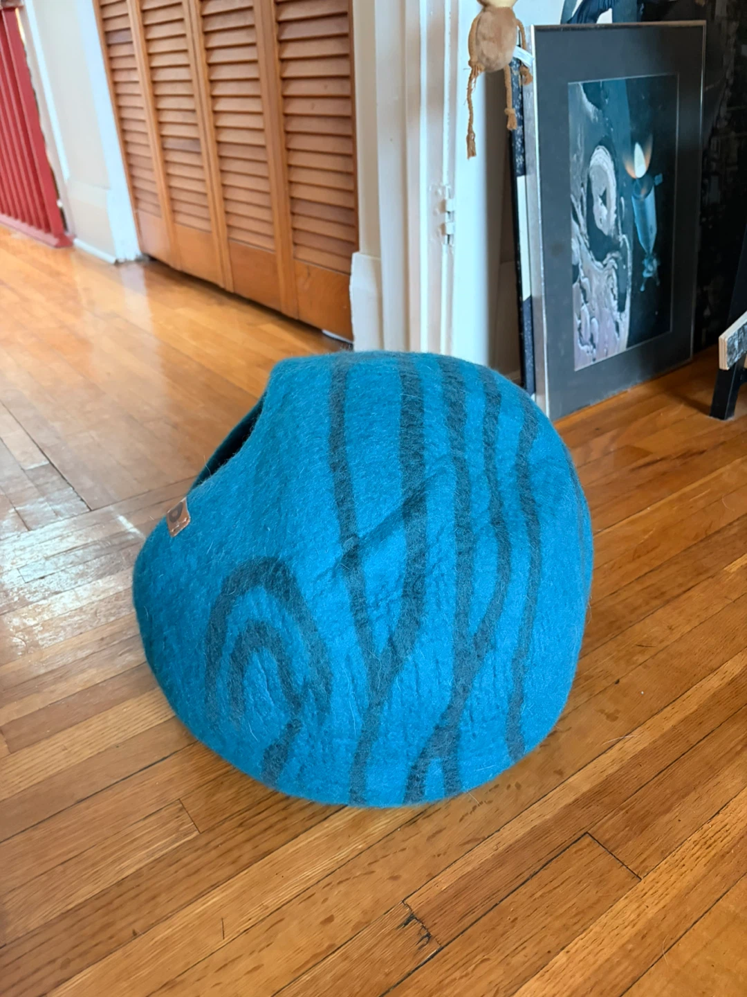 Blue Felt Cat Cave Bed - photo 4