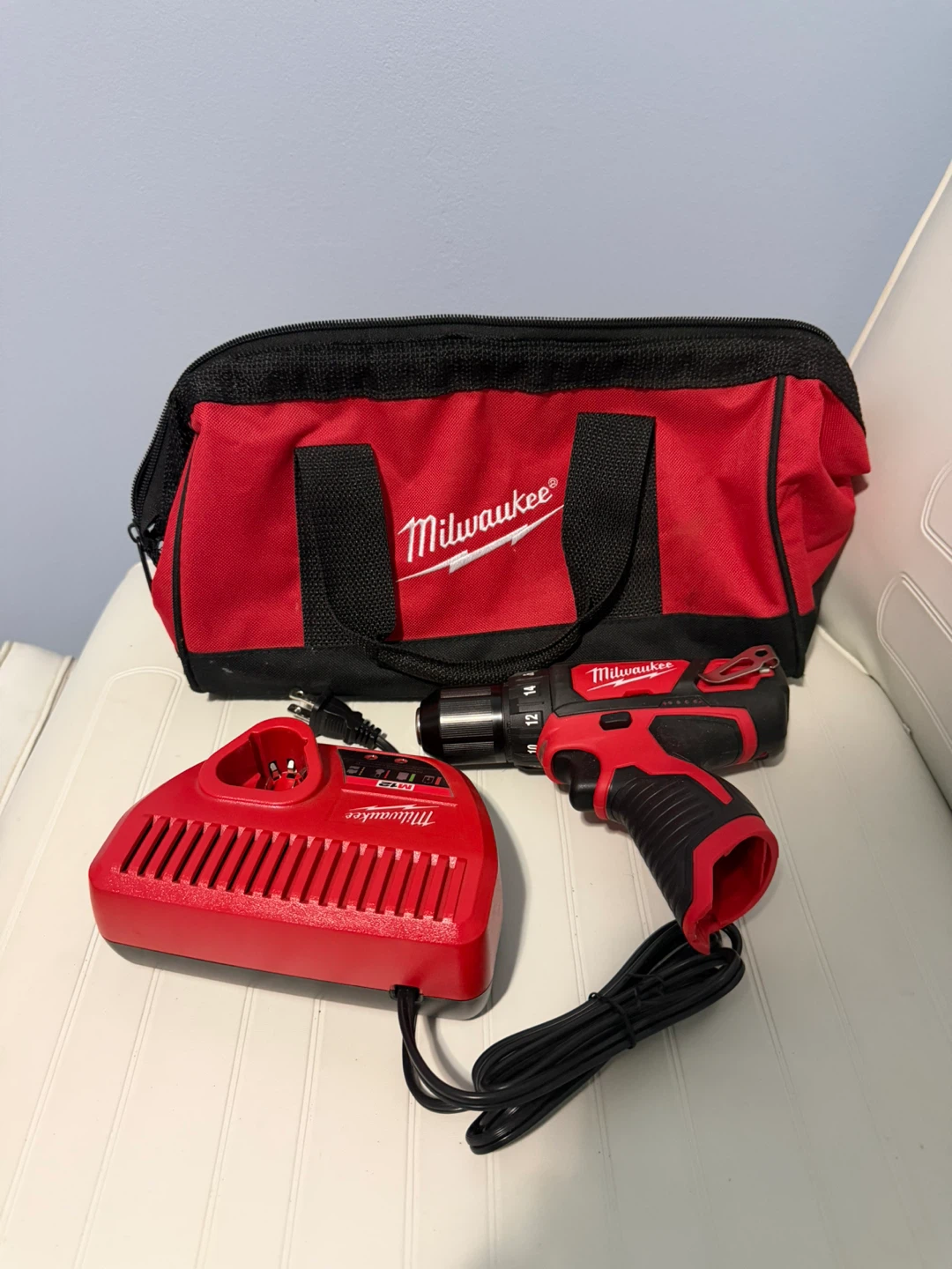 Milwaukee M12 Cordless Drill with Charger and Bag