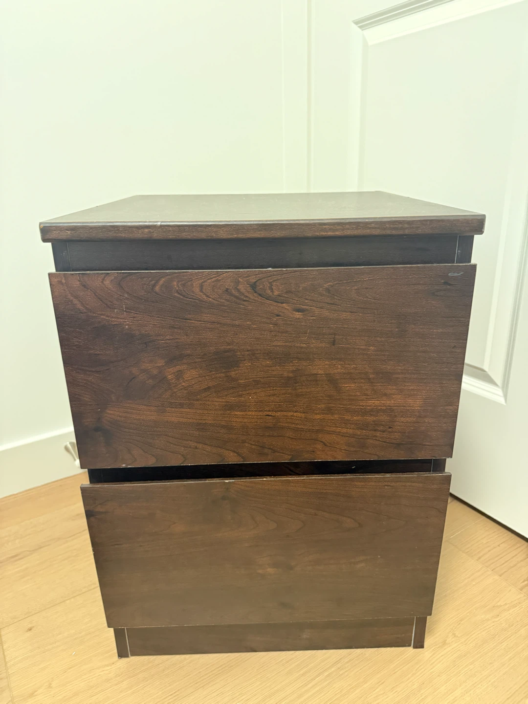 Ikea Dark Brown Two-Drawer Nightstand - photo 2