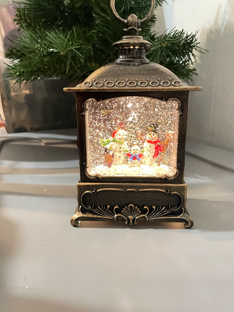 Lighted Snowman Lantern