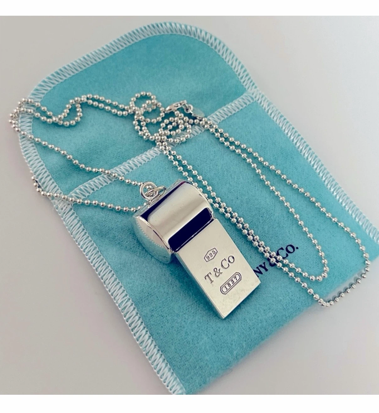 Tiffany & Co. 1837 Sterling Silver Whistle Necklace