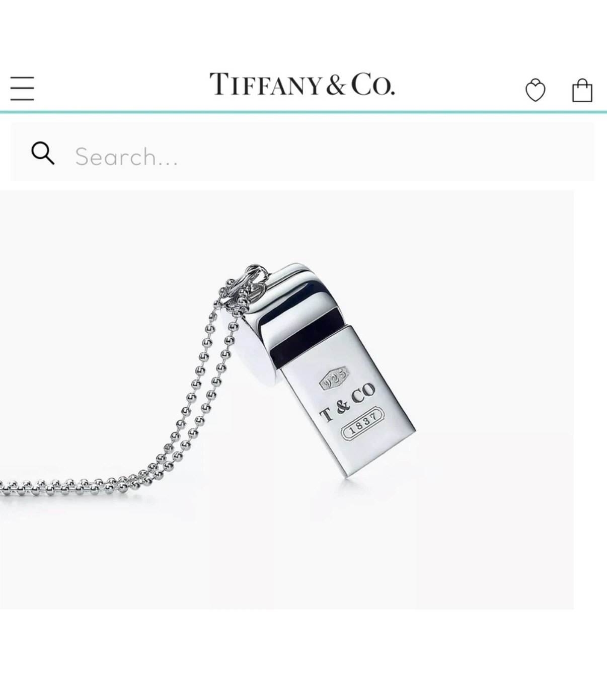 Tiffany & Co. 1837 Sterling Silver Whistle Necklace - photo 3