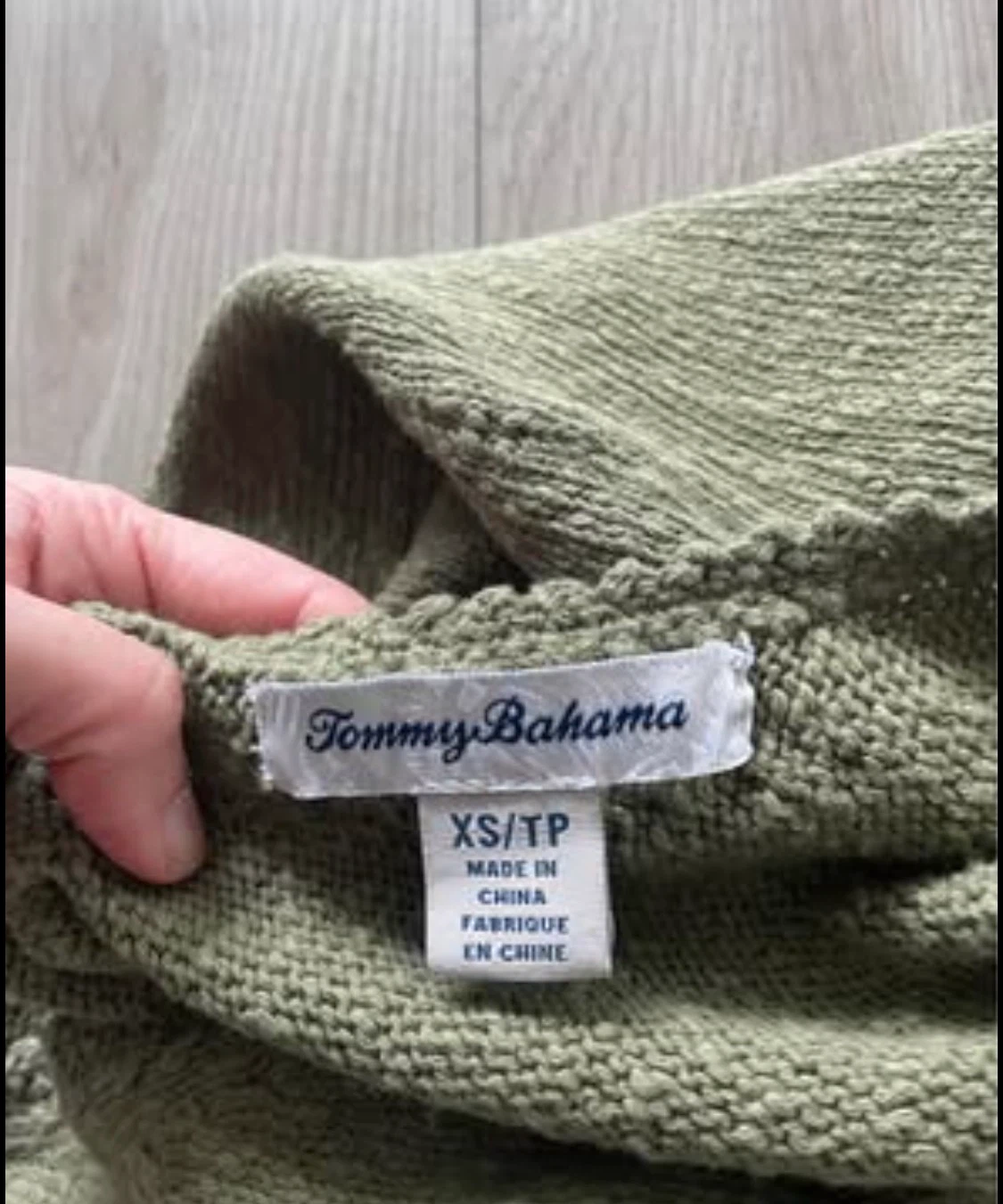 Tommy Bahama cotton and linen tank, double v, olive green, XS - photo 5
