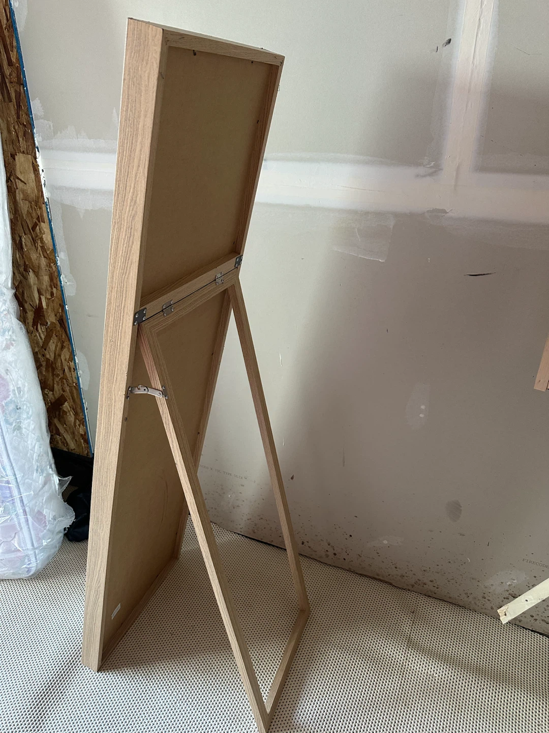 Full-Length Standing Mirror – Natural Wood Frame