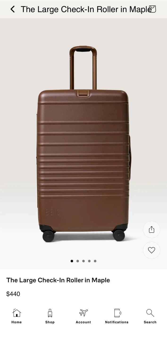 BEIS The Large Check-In Roller Luggage in Maple - photo 4