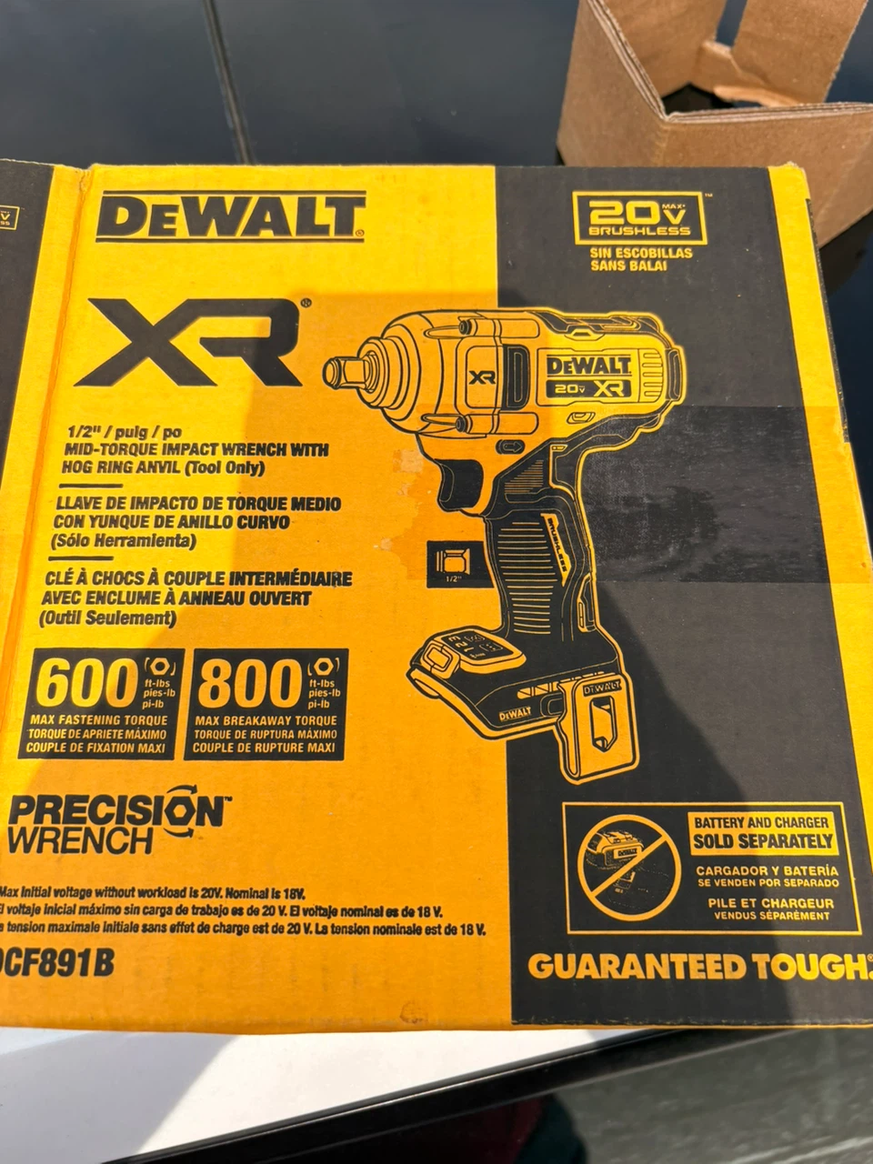 DeWalt 20V XR Mid-Torque Impact Wrench DCF891B - photo 2