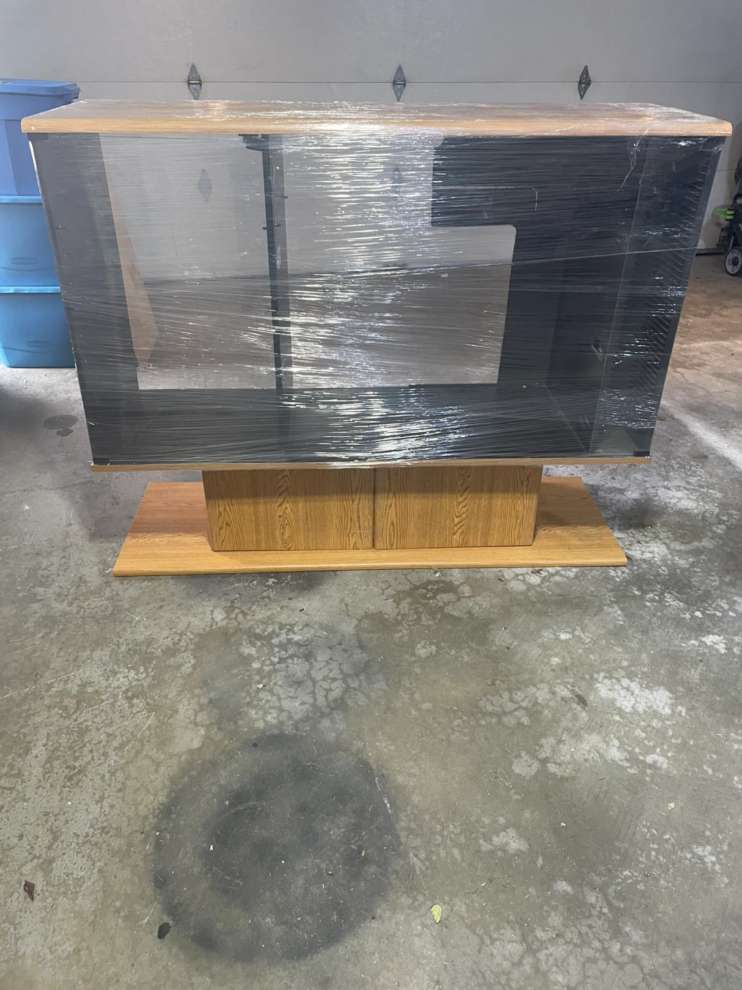 TV Stand with Wood and Black Finish