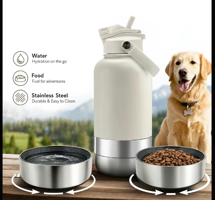 All in One Travel Bottle with Removable Food Bowl - photo 2