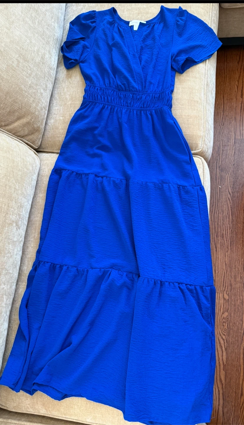 Royal Blue Tiered Maxi Dress