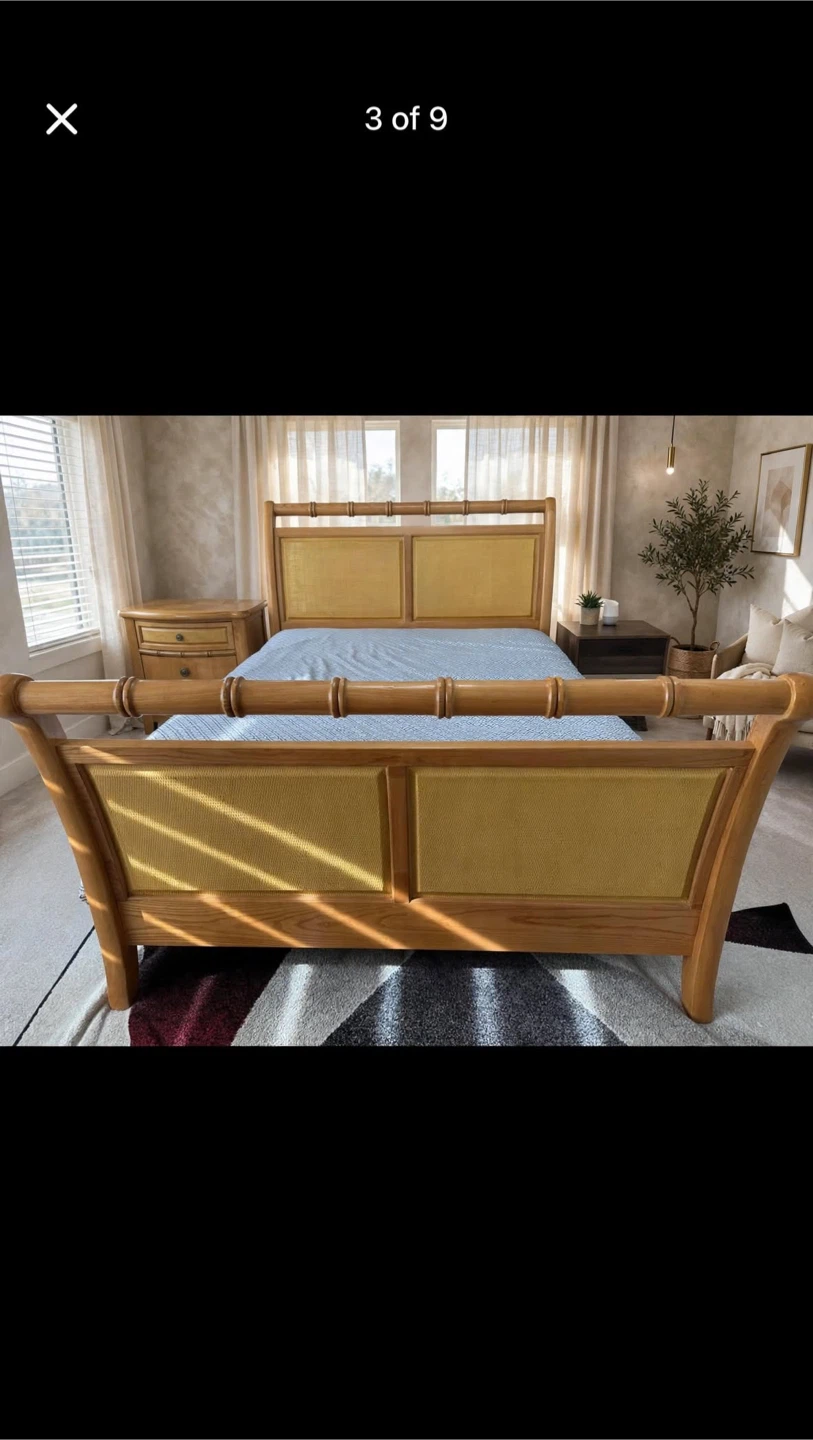 Tommy Bahama Style 4-Piece Queen Bedroom Set – Rattan Panels - photo 3