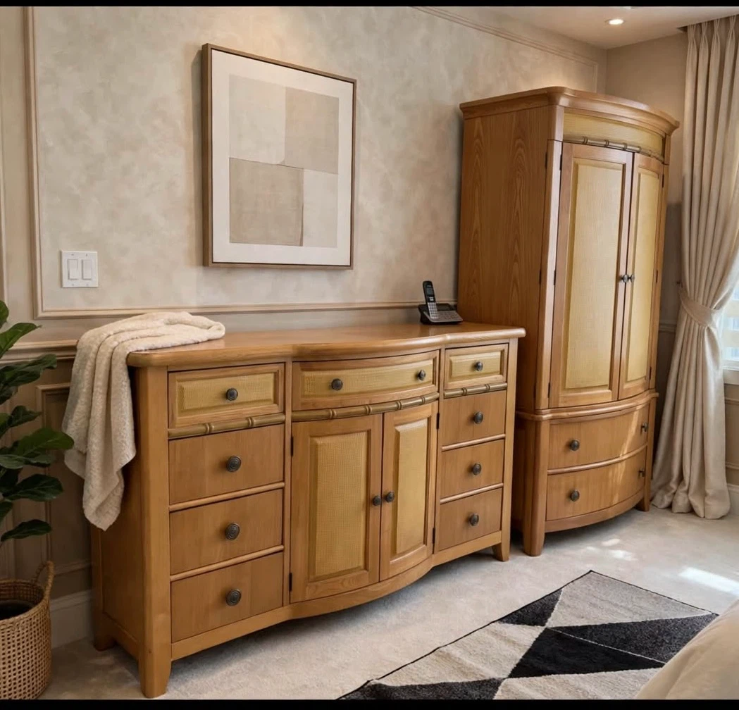 Tommy Bahama Style 4-Piece Queen Bedroom Set – Rattan Panels - photo 4