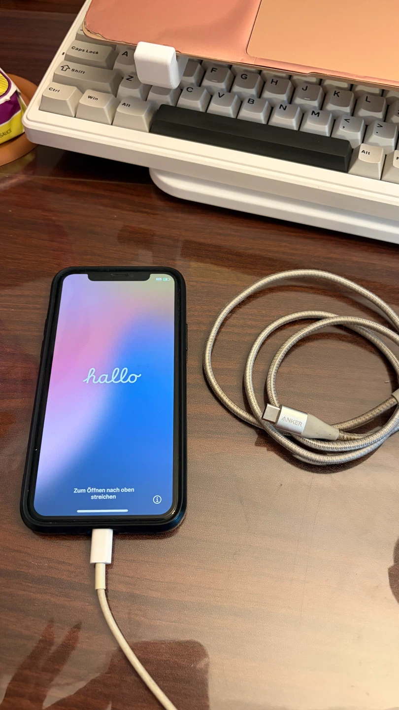 iPhone 11 Pro with Anker USB-C Cable