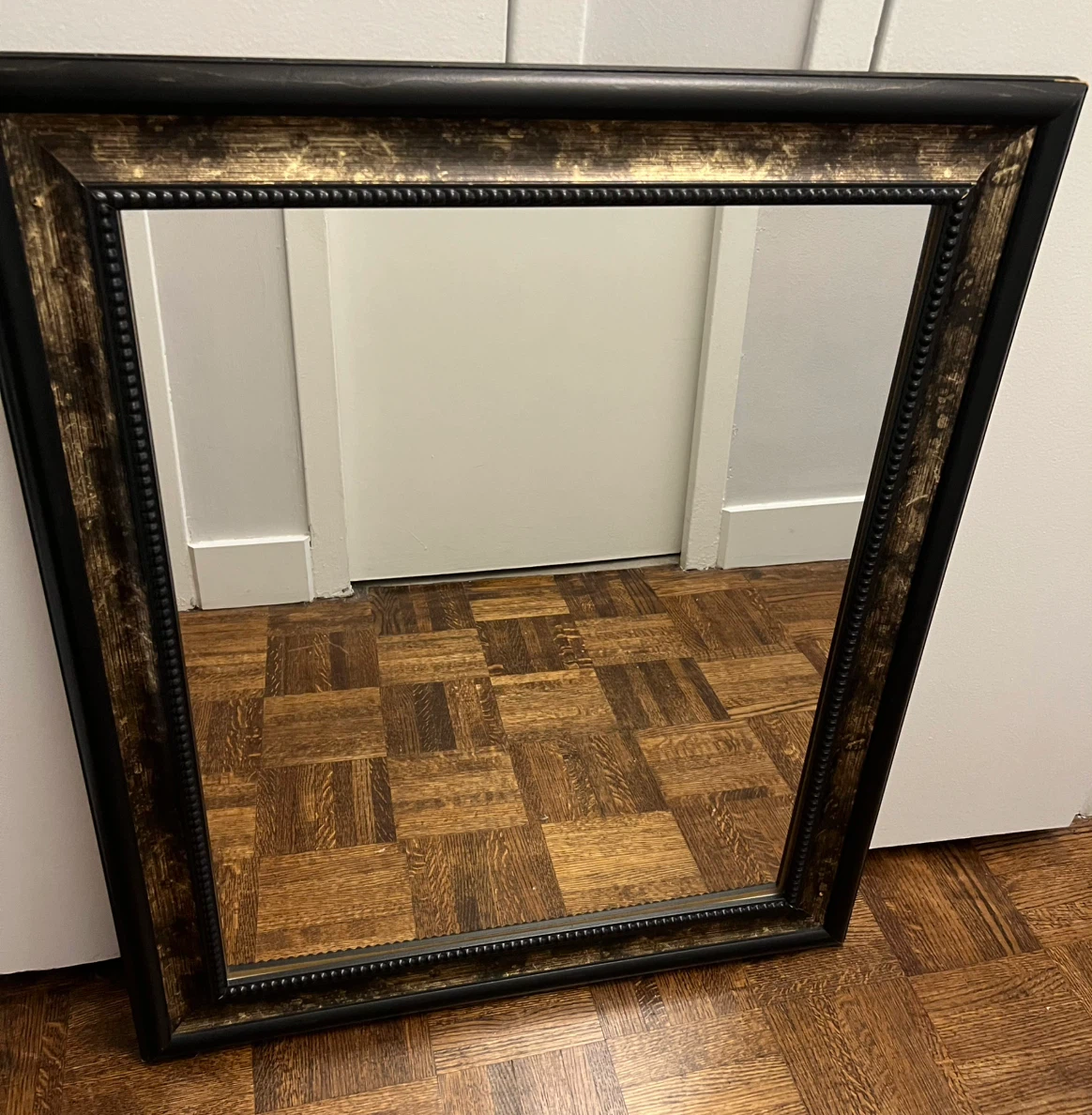 Decorative Wall Mirror with Black and Gold Frame
