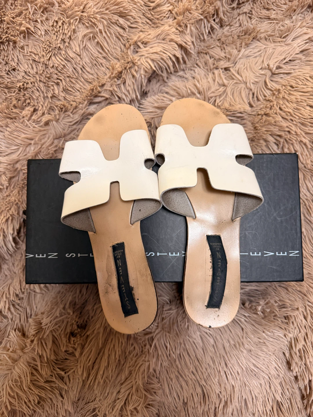 Steven Madden White Slides