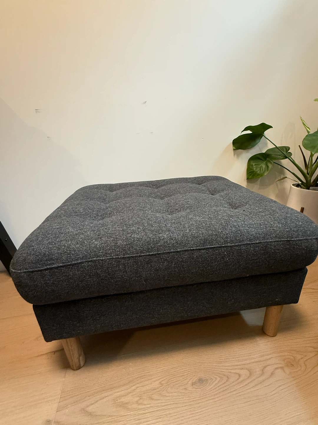 Grey Fabric Ottoman Footrest