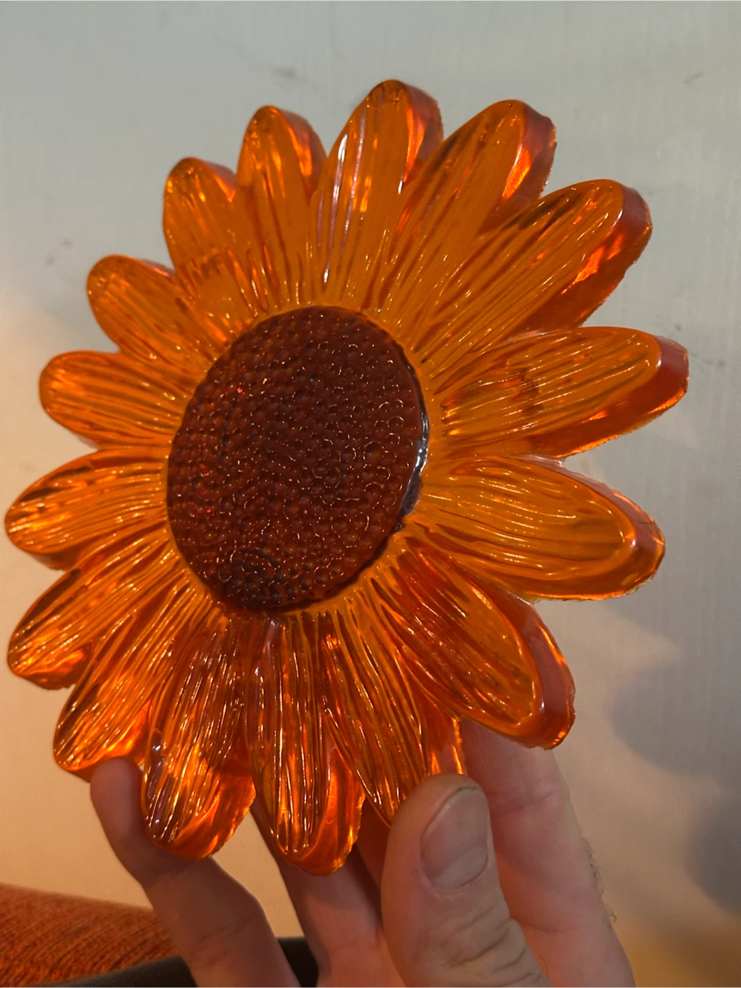 Orange lucite flower trivet - photo 3