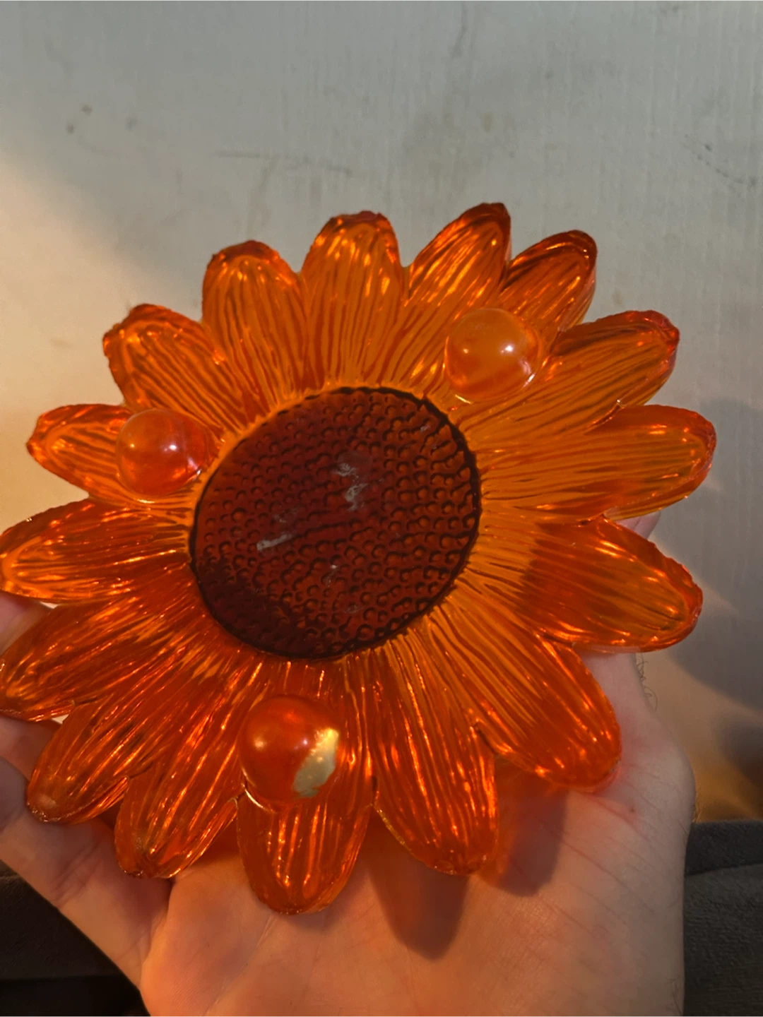 Orange lucite flower trivet - photo 4