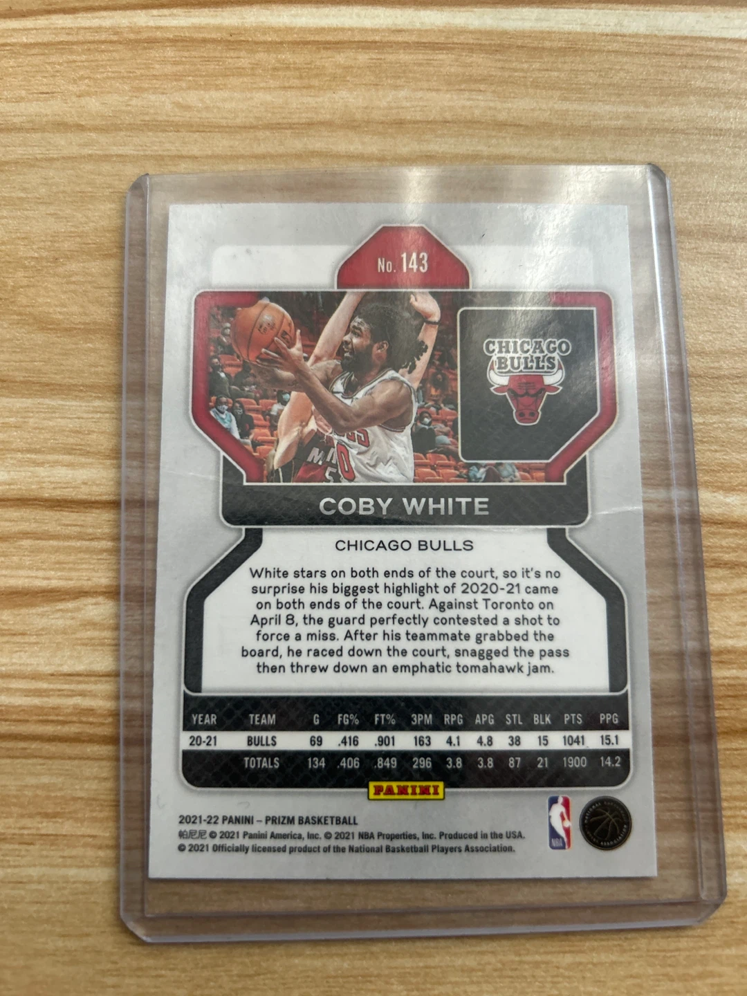 2021-22 Panini Prizm Coby White Basketball Card - photo 2