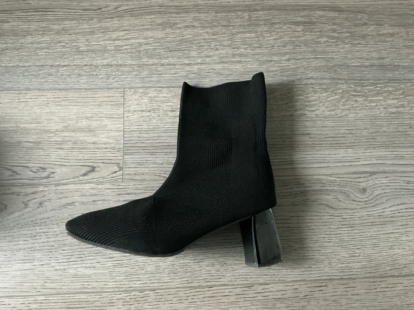 Black block heel boots