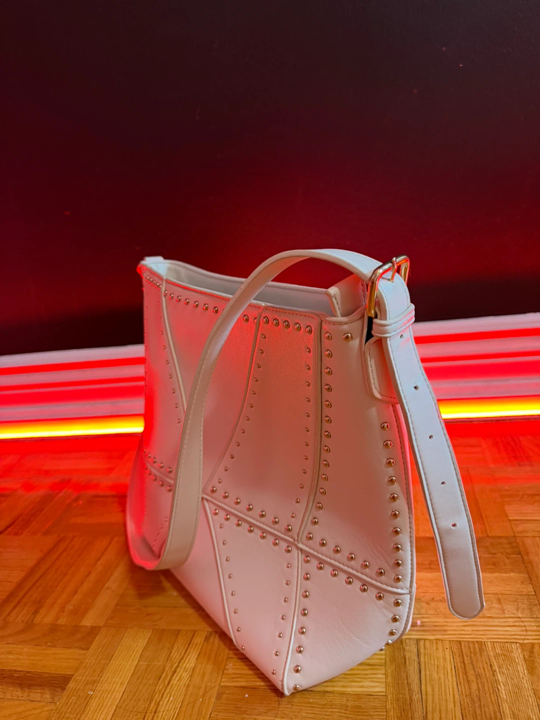 White Studded Shoulder Bag - photo 2