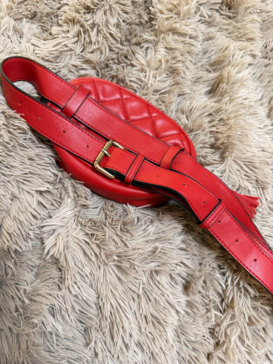 Red Quilted Belt Bag - photo 4