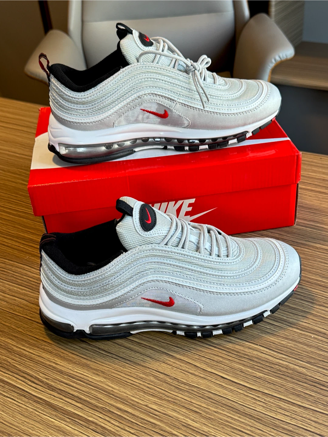Bottes Nike Air Max 97 argentées