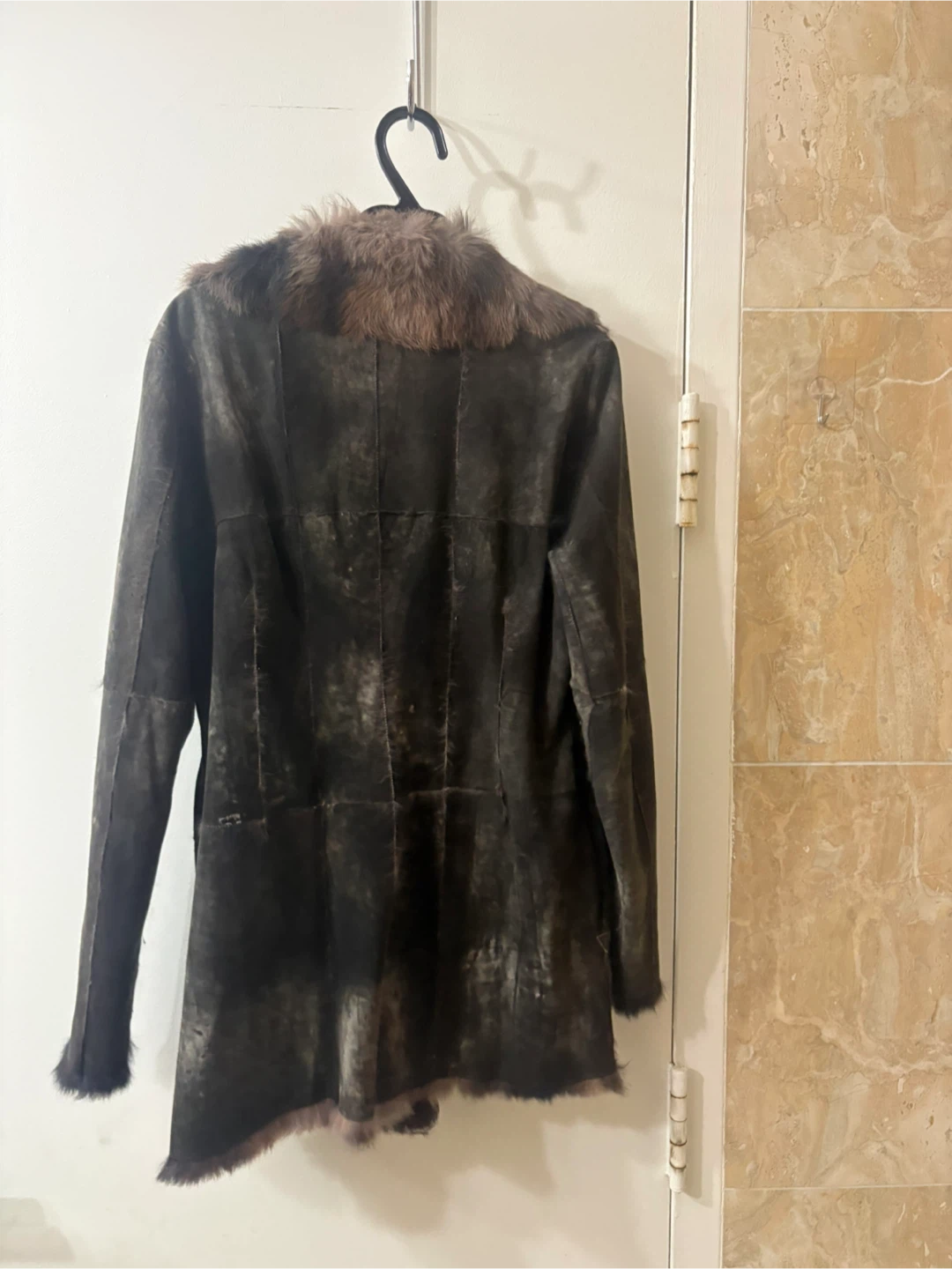 Genuine Shearling Mouton Coat Fur Lined Jacket Brown US S - photo 2