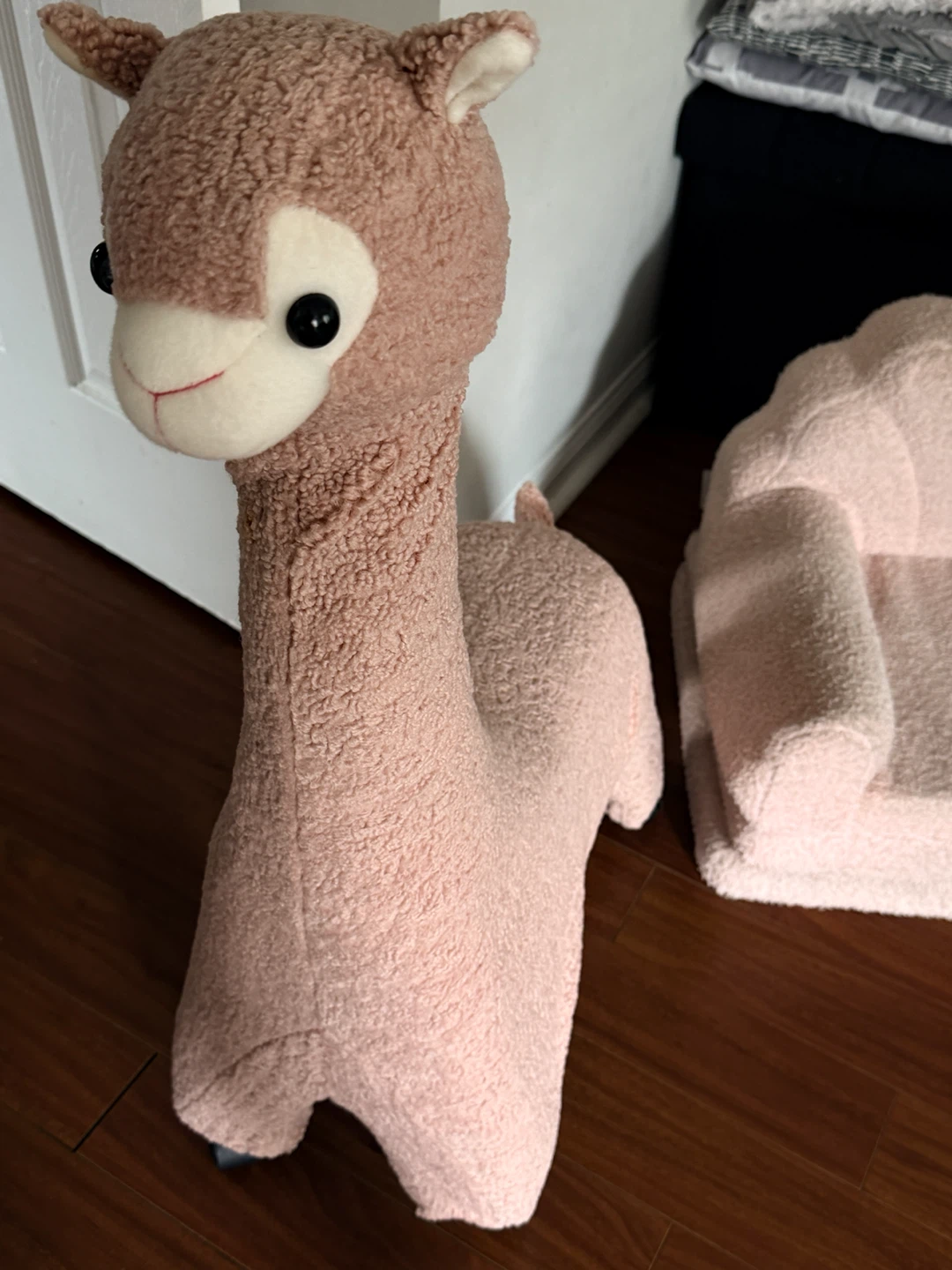 Toy /Pink Plush Alpaca  ride with Wheels - photo 2