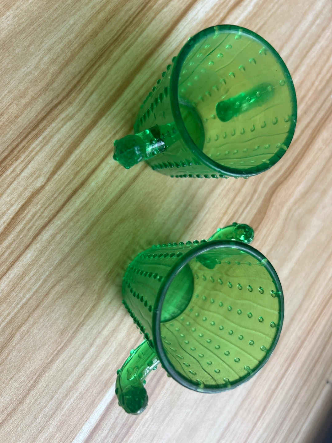 Two Green Cactus Design Mugs