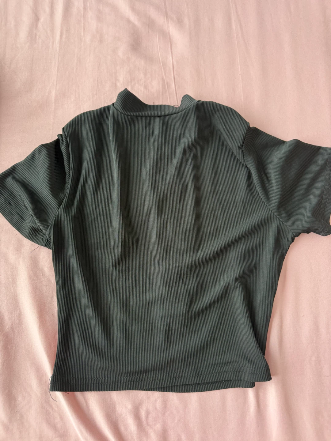 Ribbed Zip-Up Cropped Top - photo 2