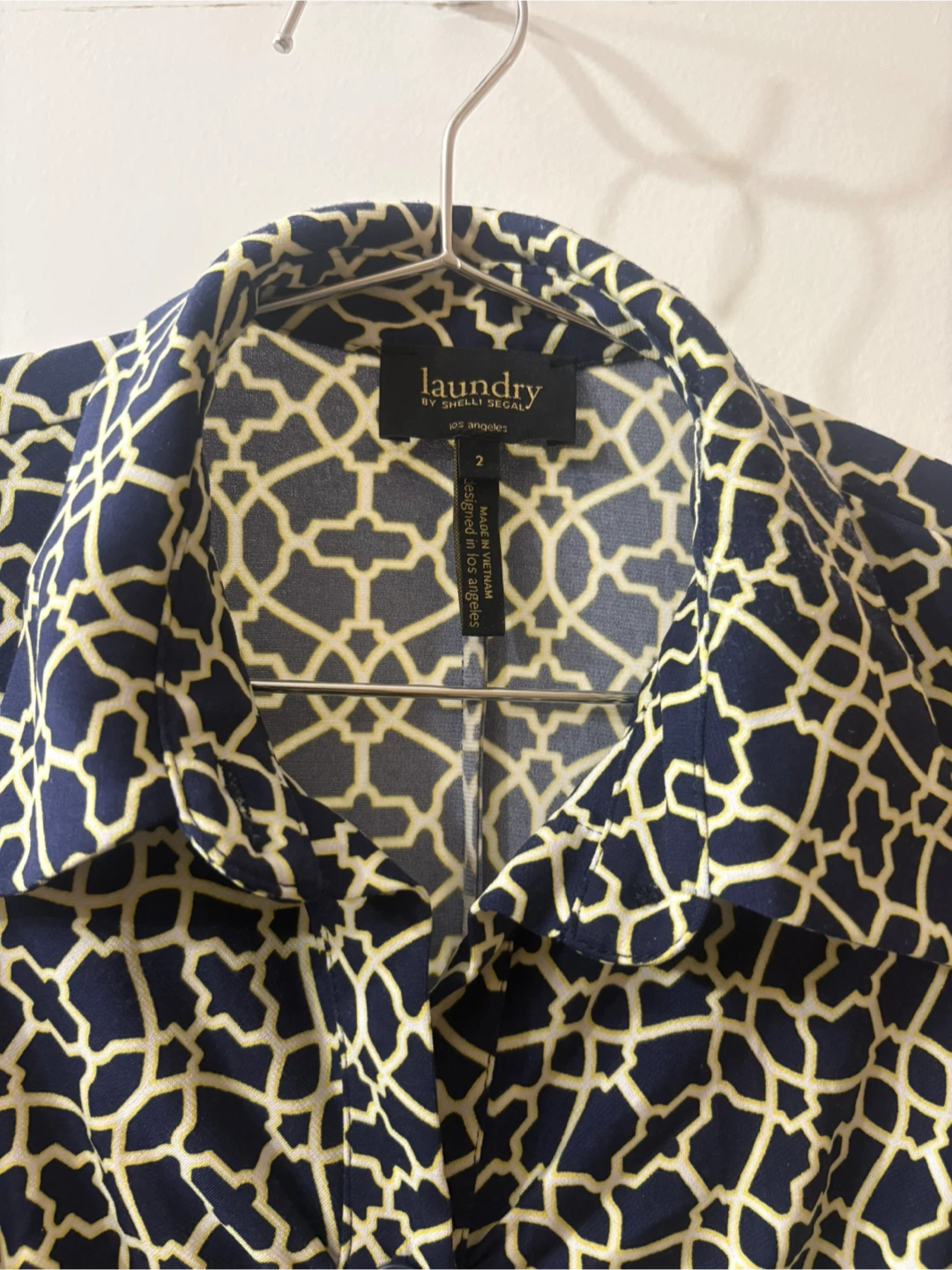 Laundry Print Shirt Dress Faux Wrap Sz 2 - photo 2