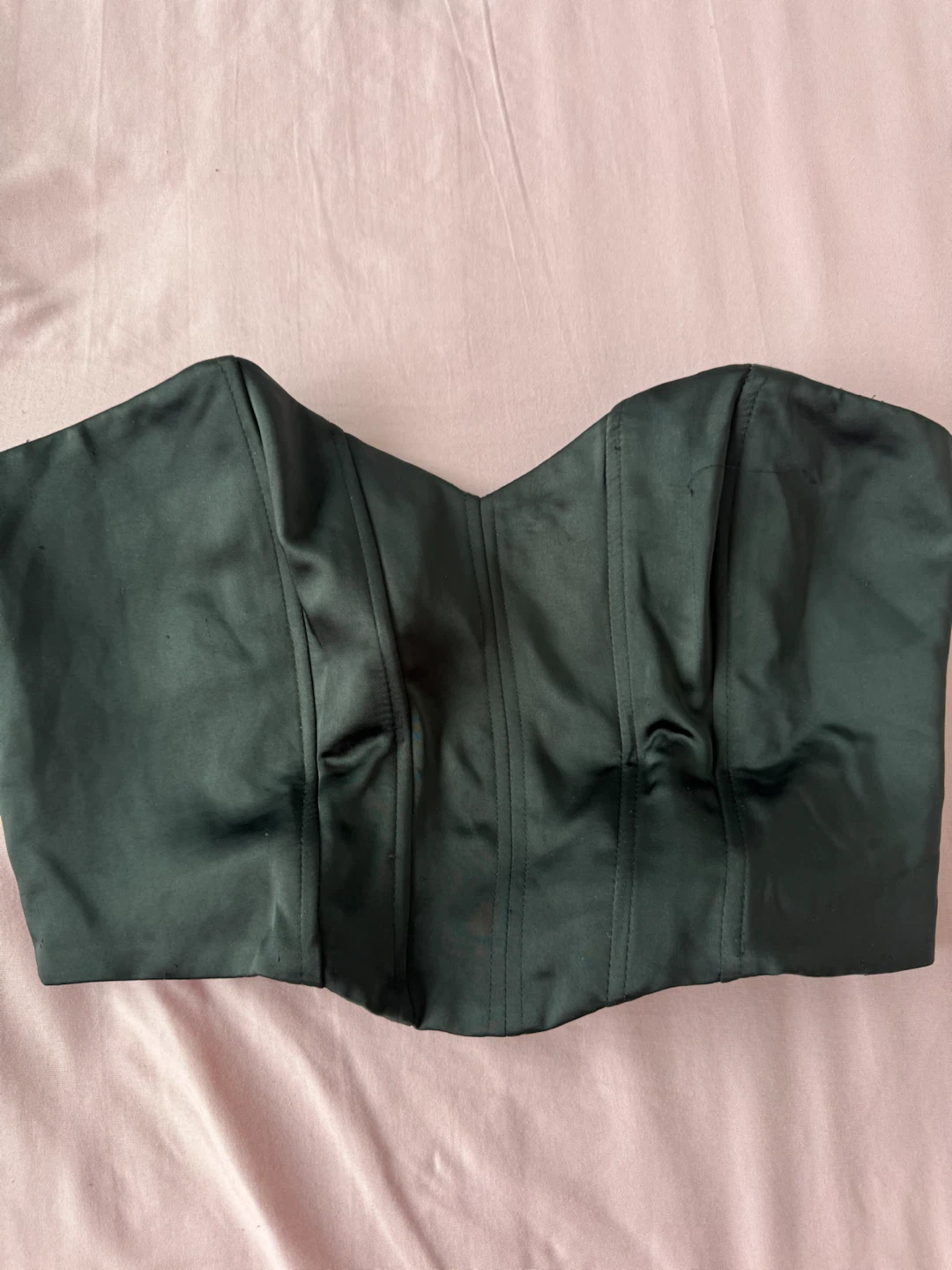 Black Satin Corset Top