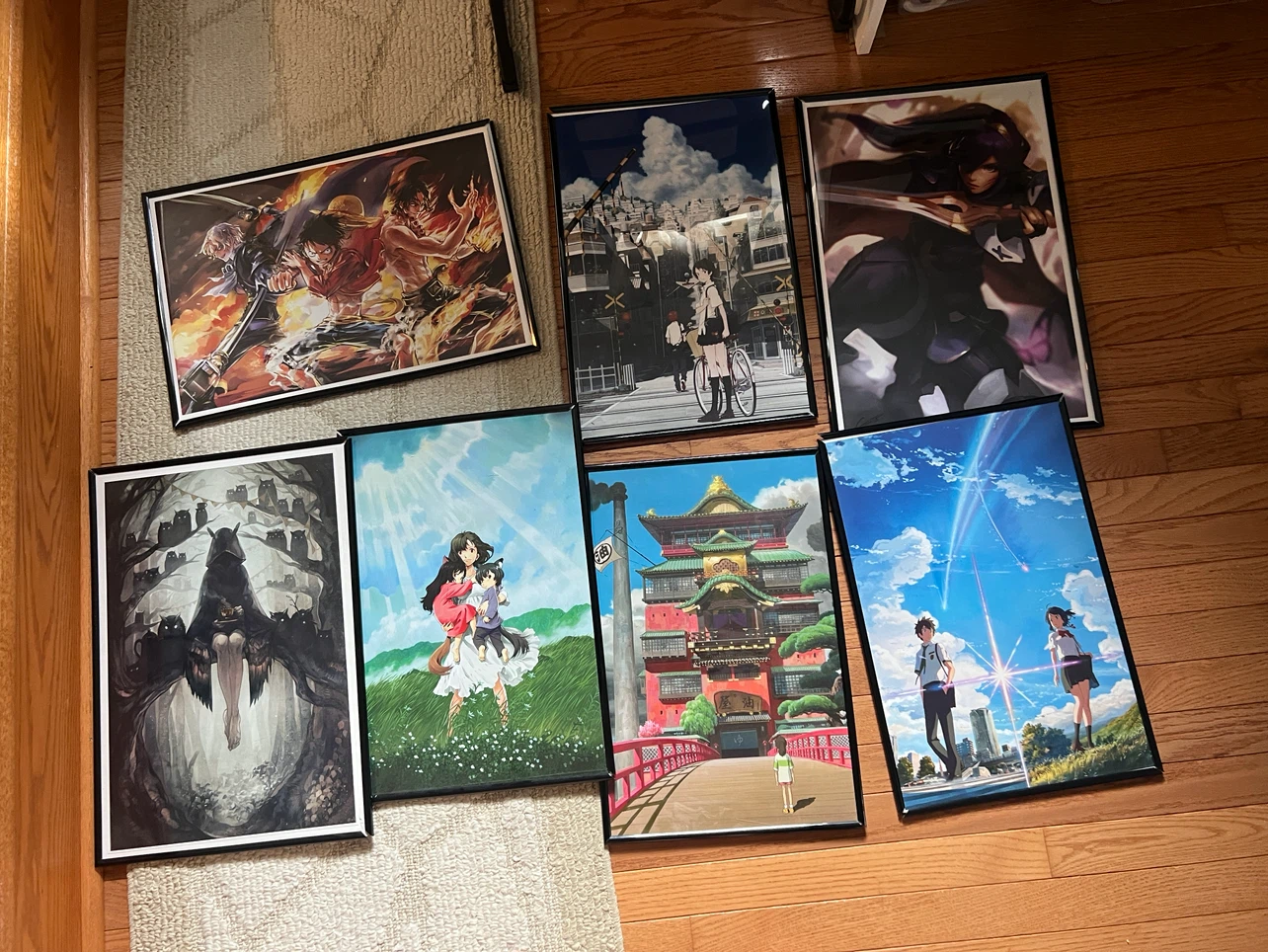 Anime Posters in Black Frames