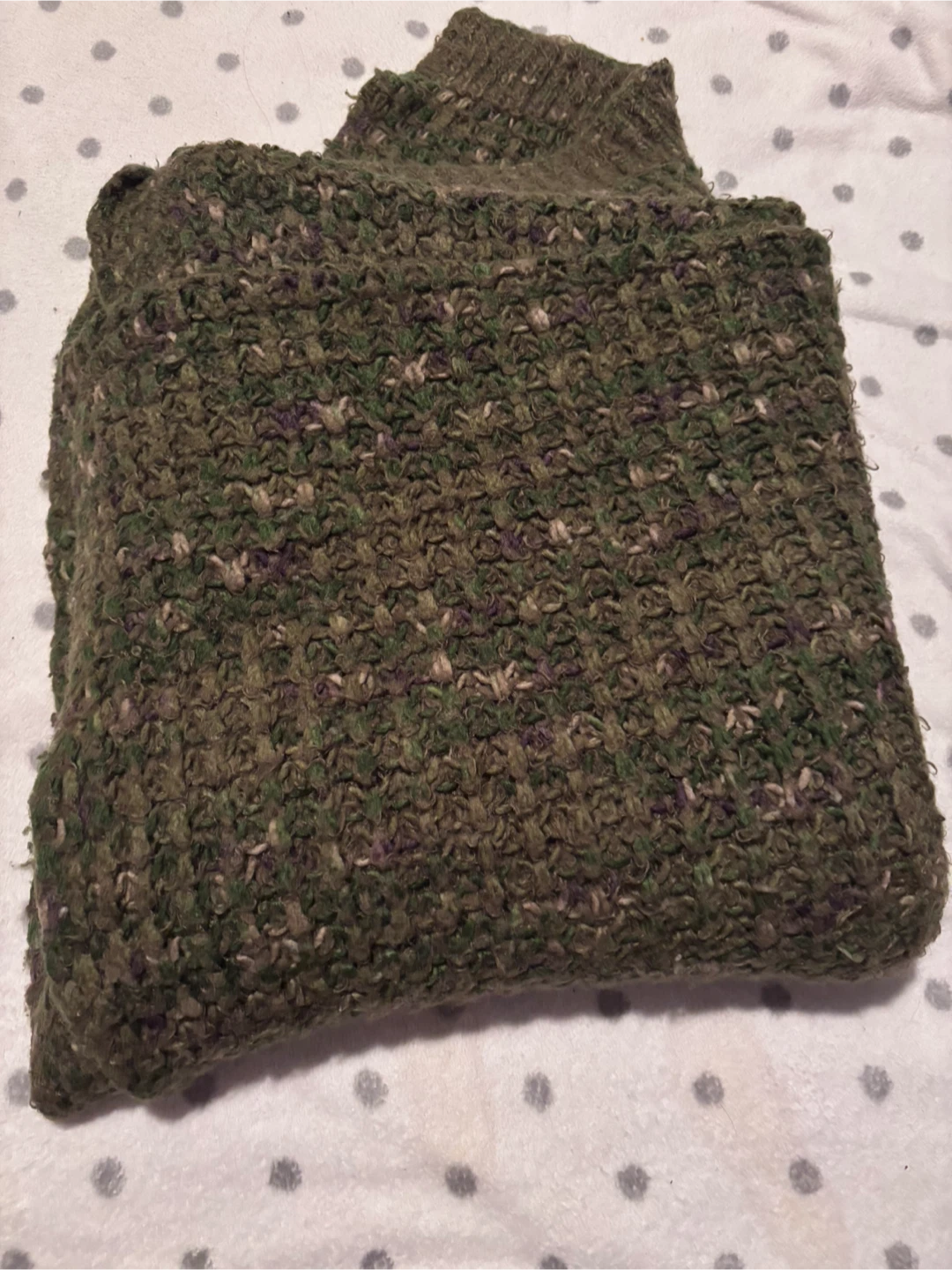 Olive Green Knit Throw Blanket