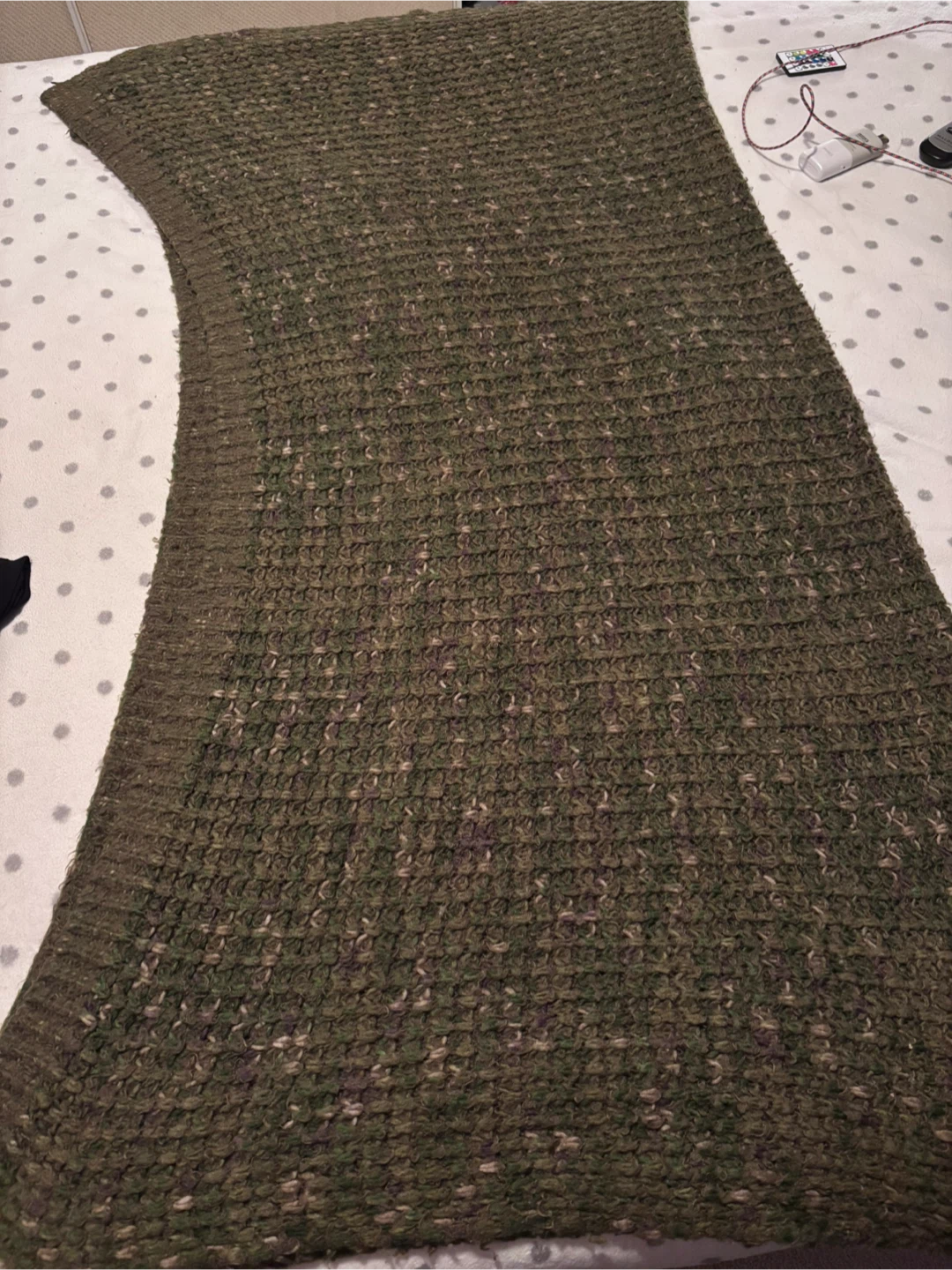 Olive Green Knit Throw Blanket - photo 2