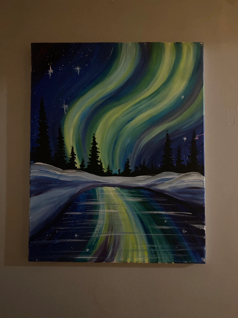 Northern Lights Canvas Painting - photo 2