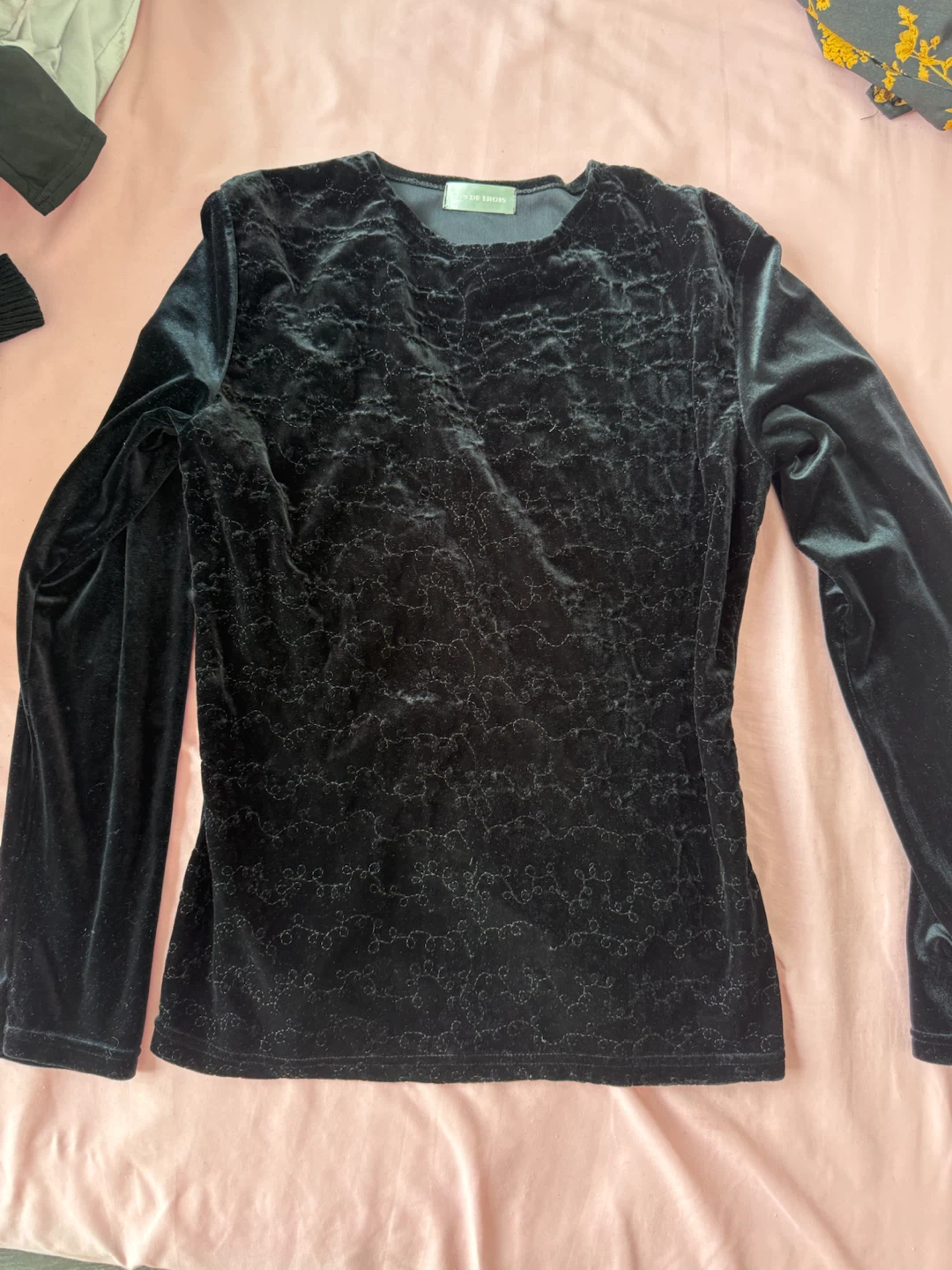 Black Velvet Burnout Long Sleeve top