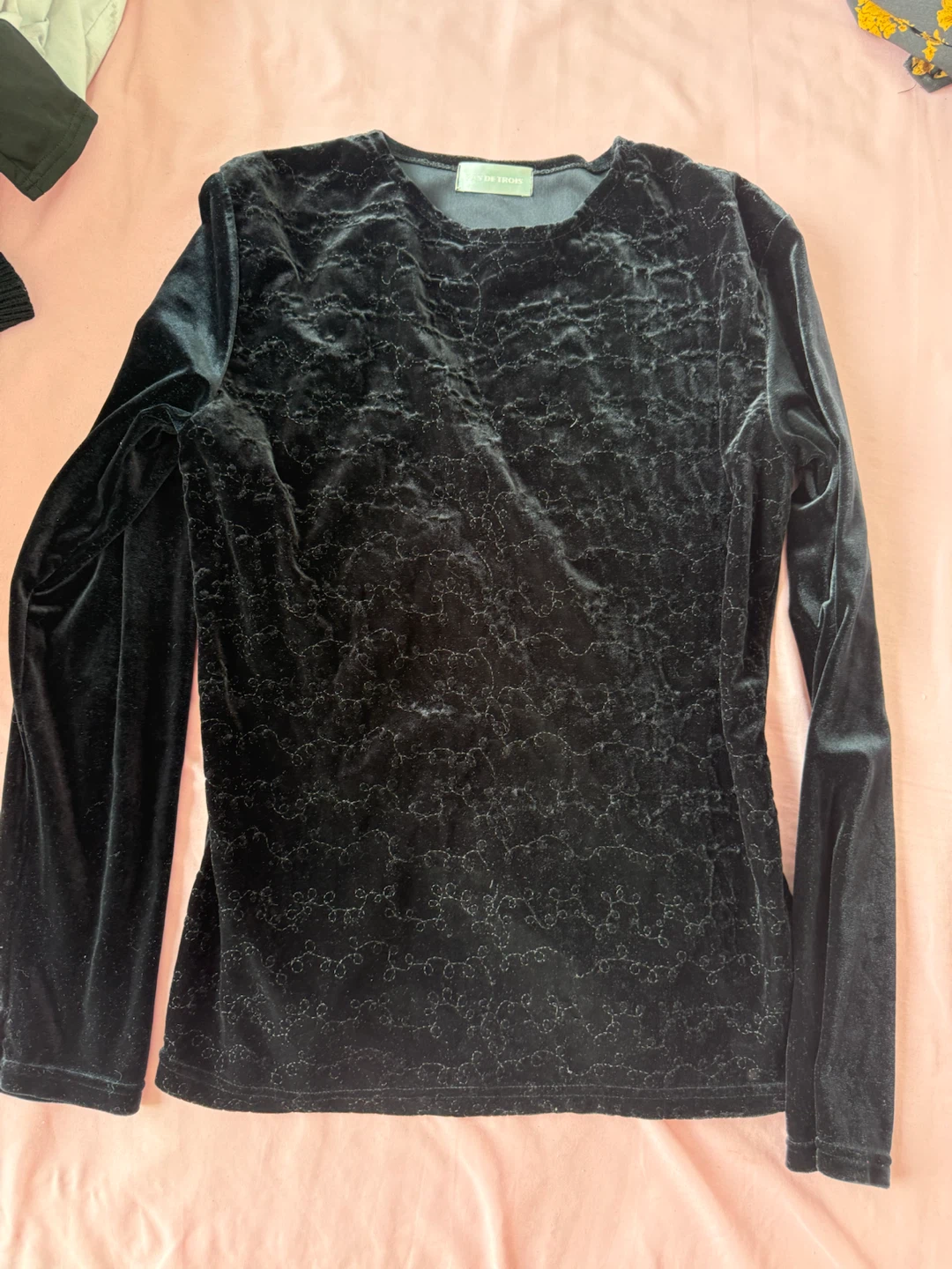 Black Velvet Burnout Long Sleeve top - photo 2