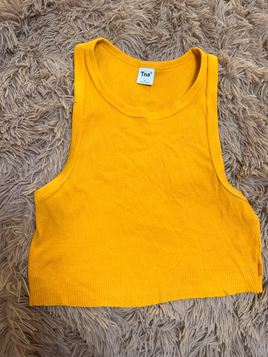 Aritzia Tna Yellow Cropped Tank Top
