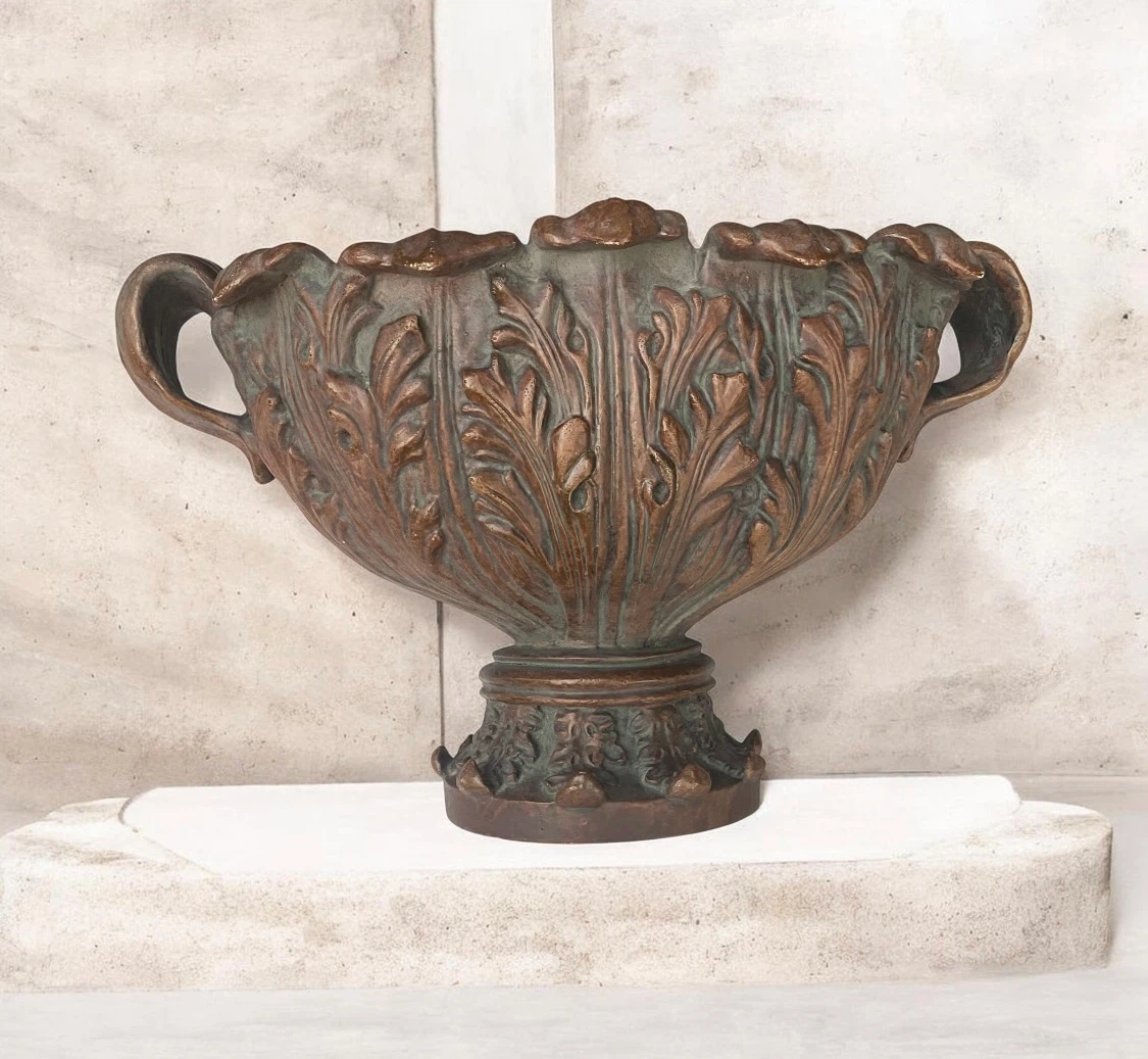 Decorative Bronze-Finish Pedestal Bowl